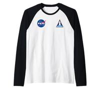 NASA Meatball Insignia - Drapeau américain Navette Spatiale Manche Raglan
