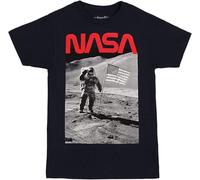 NASA Moon Landing T-Shirt Men's Black Tee Hemden(Medium)