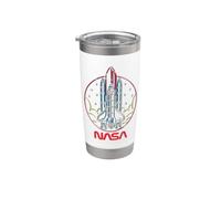 NASA Neon Space Shuttle Lineart Gobelet isotherme en acier inoxydable double paroi