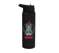 NASA Neon Space Shuttle Lineart Stainless Steel Insulated Water Bottle
