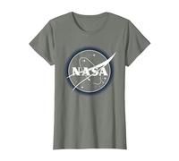 NASA Particle Logo T-Shirt, Femme, Vert Kaki chiné, 3XL