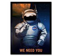 NASA Space Job Advert We Need You Art Print Framed Poster Wall Decor 12x16 inch Espace La publicité Affiche Mur Déco