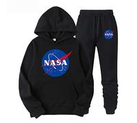 NASA survêtement décontracté NASA Logo imprimé à Manches Longues Pull à Capuche et Pantalon de Jogging Costume Sweat Pantalon 2 pièces Ensemble