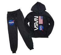 NASA Survêtement Garçons Filles Manches Longues Pull à Capuche et Pantalon de Jogging Printemps Automne Sweat Pantalon 2 Pièces Ensemble