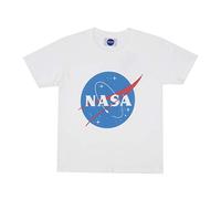 Nasa T-Shirt avec Logo Original pour Garçon, Blanc, 9-10 Ans, Royaume-Uni