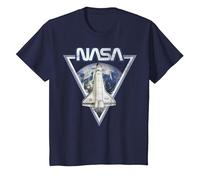 NASA Triangle Earth Logo Shuttle Flight T-Shirt, Enfant, Bleu Marine, 3 Ans