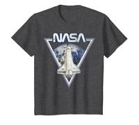 NASA Triangle Earth Logo Shuttle Flight T-Shirt, Enfant, Chiné Foncé, 3 Ans