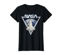 NASA Triangle Earth Logo Shuttle Flight T-Shirt, Femme, Noir, 3XL