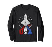 NASA USA Shuttle Red White and Blue Logo Space Science Manche Longue