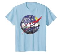 NASA Van Gogh Starry Night Style Logo T-Shirt, Enfant, Bleu Céleste, 3 Ans