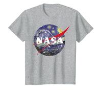 NASA Van Gogh Starry Night Style Logo T-Shirt, Enfant, Gris Chiné, 4 Ans