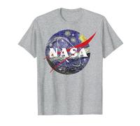 NASA Van Gogh Starry Night Style Logo T-Shirt, Homme, Gris Chiné, 3XL