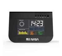 NASA WS100 Station Météo Intérieure - Écran LCD Couleur 3,3'' Rétroéclairé, Température et Humidité Intérieures, Icônes Météorologiques, Horloge, Calendrier et Alarme avec Snooze, Indicateur de Confor