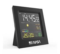 NASA WS300 - Station Météo Intérieure - Écran LCD Couleur 4,3’’ Rétroéclairé, Capteur Extérieur Sans Fil, Température Intérieure & Extérieure, Humidité Intérieure, Horloge, Calendrier et Alarme - Noir