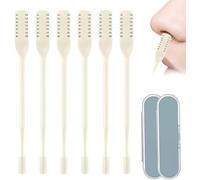 Nasal Hair Cutter for Men Women, 2-in-1 Nasal Nose Hair Trimmer Manual, 360 Nostril Hair Remover Tool (Beige,6PCs)