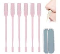 Nasal Hair Cutter for Men Women, 2-in-1 Nasal Nose Hair Trimmer Manual, 360 Nostril Hair Remover Tool (Pink,12PCs)
