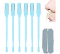 Nasal Hair Cutter for Men Women, 2-in-1 Nasal Nose Hair Trimmer Manual, 360 Nostril Hair Remover Tool (Blue,6PCs)