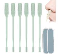 Nasal Hair Cutter for Men Women, 2-in-1 Nasal Nose Hair Trimmer Manual, 360 Nostril Hair Remover Tool (Green,6PCs)