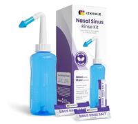 Nasal Rinse Kit - 300ml Neti Pot Bottle + Saline Packets - Sinus Rinse System for Adults & Kids - Natural, Drug-Free, PH Balanced Nasal Wash for Allergy & Cold Relief (300 ml + 20 salt)