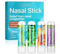Nasal Stick 4 Pack, Soulagement Rapide d'un Nez Bouché, Améliore la Respiration et Stimule la Concentration, Fait Avec des Huiles Essentielles et du Menthol