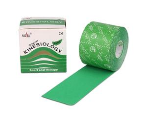Nasara Original Tape de Kinésiologie pour Le Sport et la médecine, Rouleau de 5cm x 5m, Vert