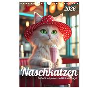 Naschkatzen - Süße Samtpfoten auf Kalorienjagd (Wandkalender 2026 DIN A4 hoch), CALVENDO Monatskalender: Mit viel Charme und einem Augenzwinkern ... Hommage an die Liebe zu Katzen und Süßem.