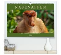 Nasenaffen von Borneo (hochwertiger Premium Wandkalender 2026 DIN A2 quer), Kunstdruck in Hochglanz: Das aufregende Leben der Nasenaffen in Borneo