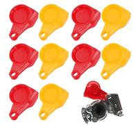 Naseom Bouchon Anti-Poussière, 10 Pièces de Bouchon Anti-Poussière pour Tête D'Attelage, Bouchon de Rechange pour Tracteur de Camion (5*Jaune & 5*Rouge)