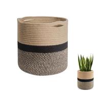 Naseom Panier de Rangement en Corde de Coton-Panier Tressé pour Plantes d'Intérieur, Pots de Fleurs en Jonc de Mer Seagrass-Pot de Fleurs, Pot Plante par Excellence
