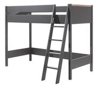 NASH DARK - Lit Mezzanine Réversible 90x200cm Anthracite et Bois - Altobuy Gris