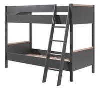NASH DARK - Lits Superposés Réversibles 90x200cm Anthracite et Bois - Altobuy Multicolore G