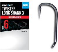 Nash Twister Long Shank X Barbed Carp Hooks R. 4