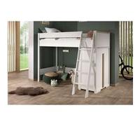 NASH WHITE - Pack Combiné Lit Mezzanine 90x200cm + Armoire Basse - Altobuy Blanc