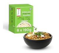 Nashi Konjac Shirataki Nouilles Premium (8 × 190 g) - Sans odeur, convient aux végétaliens, sans graisse et faible en calories, adaptées au glucomannane pour régime cétogène, régime faible en glucides