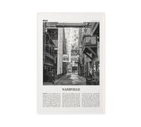 Nashville - Impression sur toile « Black and White Street, Tennessee, États-Unis, Amérique du Nord », carte de ville rétro, paysage de voyage, décoration murale moderne pour salon, chambre à coucher