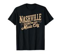 Nashville Music City Tshirt Women Men Tennessee Rock Country T-Shirt
