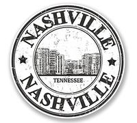 Nashville Tennessee Lot de 2 autocollants en vinyle pour iPad et ordinateur portable 10 cm x 10 cm