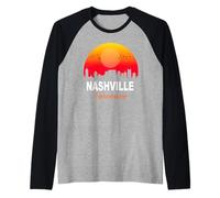 Nashville Tennessee Vintage Sunset Retro City State USA Manche Raglan