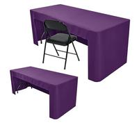 Nasitos Lot de 2 nappes ajustées rectangulaires violettes de 1,8 m - Nappe de table à dos ouvert - Nappe de Saint-Valentin lavable et infroissable - Pour fêtes, banquets, fêtes prénatales