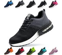 Nasogetch Chaussures de Sécurité Hommes Femme Basket de Securite Légère Confortable Respirante Embout Acier Protection Chaussures de Travail Gris EU 43