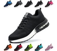 Nasogetch Chaussures de Sécurité Hommes Femme Basket de Securite Légère Confortable Respirante Embout Acier Protection Chaussures de Travail le Noir EU 42