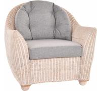 Nassau Fauteuil en rotin pour salon ou jardin d'hiver (blanc vintage, fauteuil)