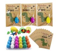 NASSMOSSE 1 Ensemble de Jouets de Dinosaure, 24 œufs Dinosaure à couver avec Cartes et Sacs, Poussent dans l'eau avec des Couleurs Assorties, Dragon pour Enfants garçons Filles, Cadeaux fête Pâques