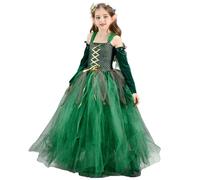 NASSMOSSE 1 Set Fairy Costume for Girls, Elegant Mystery Fashion Fashion Green Halloween Costumes, Long Fairy Cosplay Night Robe, L