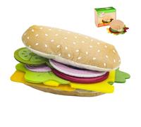 NASSMOSSE 10 pièces/Ensemble Feutre Jouer Nourriture Hamburger Sandwich empilage Jouet avec Boeuf Steak légumes Semblant Jouer Nourriture pour Enfants Cuisine