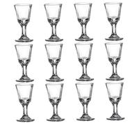 NASSMOSSE 12pcs mini verres de tir, 10 ml de mini-verres à vin transparents avec base, petites tasses en verre pour le vin, tequila, whisky, spiritueux