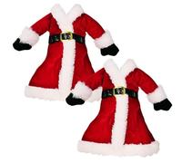 NASSMOSSE 2 pièces Couverture de Bouteille de vin noël Couverture Bouteille vin père noël Rouge couvertures en Tissu en Peluche pour Nouvel an Mariage Vacances fête centres Table décoration