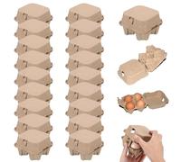 NASSMOSSE 20 PCS Cartons aux œufs, boîtes à œufs en Fibre de pulpe biodégradable à 4 cellules, Plateaux d'oeufs en Carton empilables pour la Maison, la Ferme, l'utilisation du supermarché