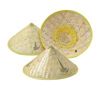 NASSMOSSE 3pcs riz fermier chapeau oriental chinois bambou chapeau de soleil chapeau fermier cool pour cosplay et protection solaire (style aléatoire) accessoire