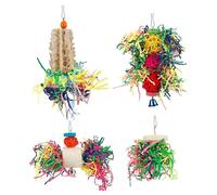 NASSMOSSE 4 Jouets pour Oiseaux, Jouets Suspendus pour perruches, perruches, Cages en Papier pour Conures, calopsittes, inséparables